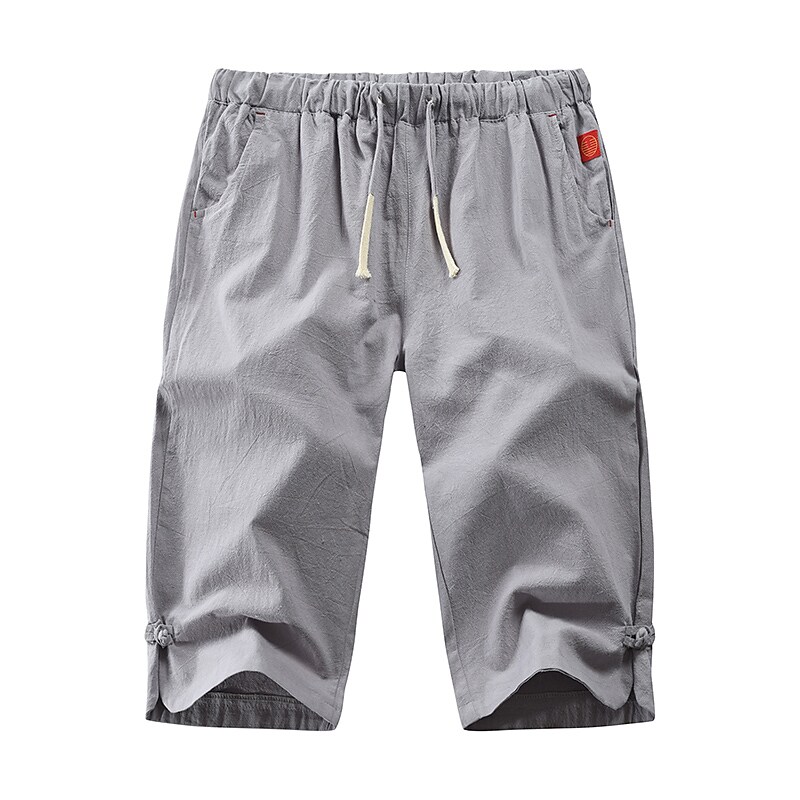 Men's Linen Capri Drawstring Pants