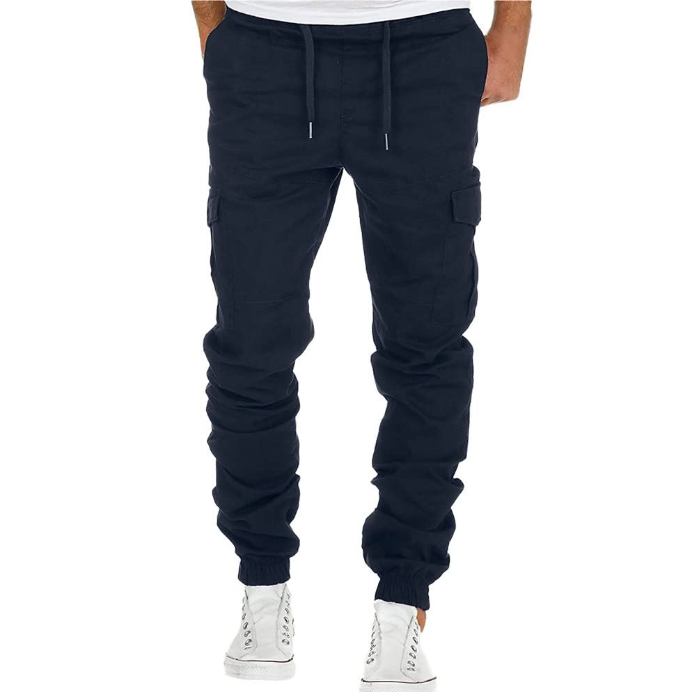 Men's Workout Trousers Stretch Multi-Pocket Jogger Sweatpants