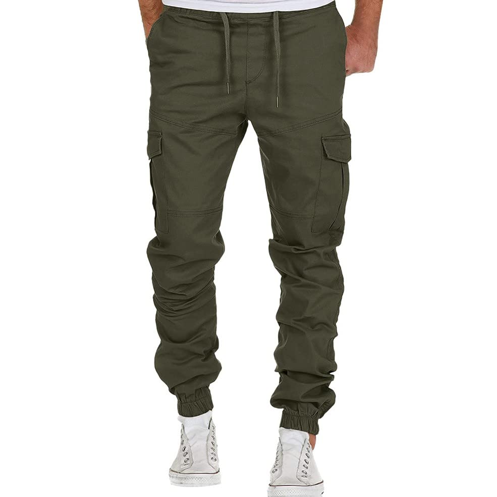 Men's Workout Trousers Stretch Multi-Pocket Jogger Sweatpants