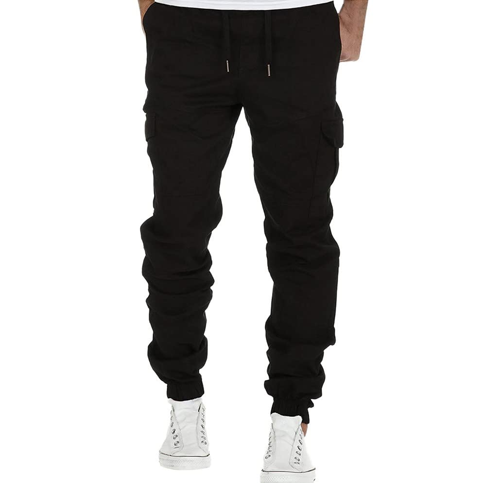 Men's Workout Trousers Stretch Multi-Pocket Jogger Sweatpants