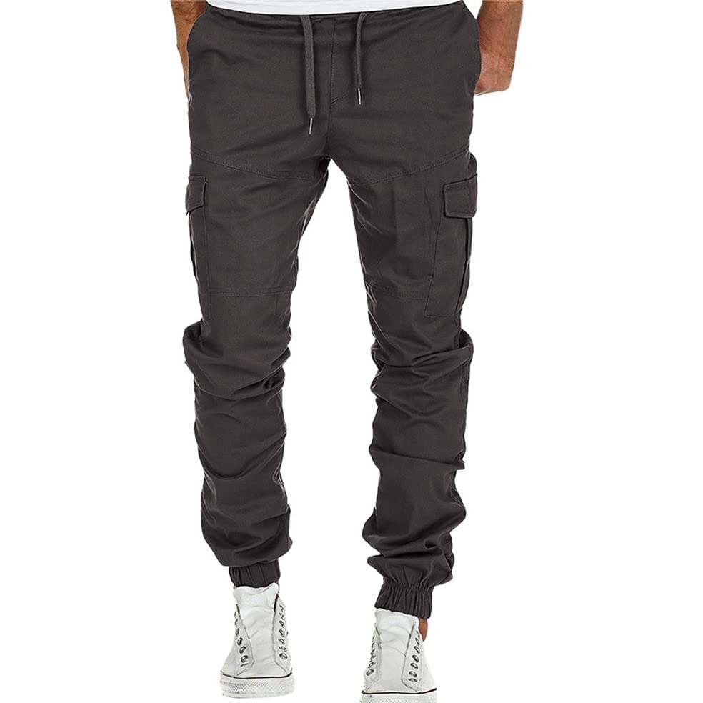 Men's Workout Trousers Stretch Multi-Pocket Jogger Sweatpants
