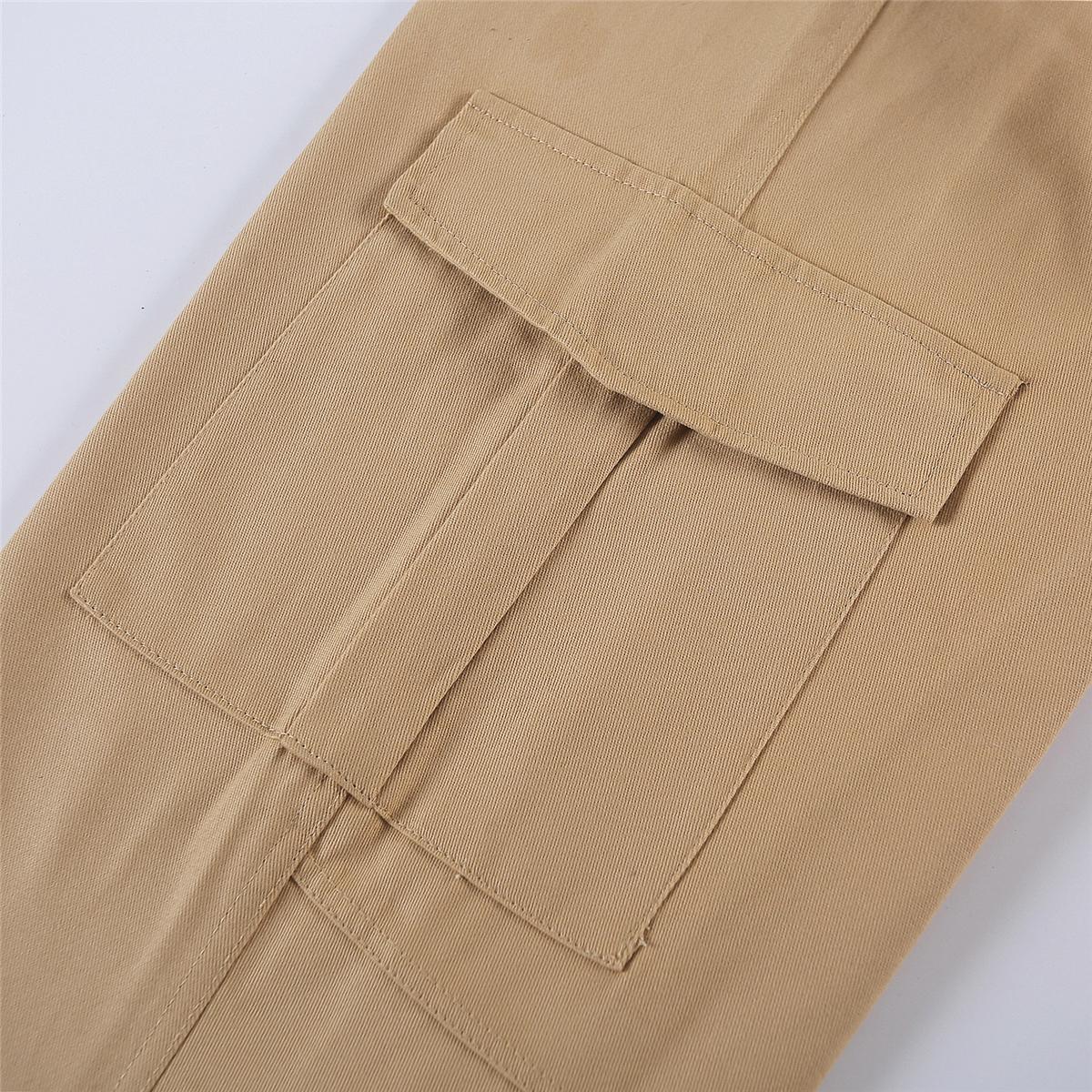 Men's Drawstring Waist Patch Pockets Detail Casual Cargo Pants