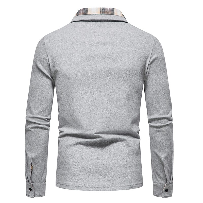 Men's Golf Shirt Other Prints Patchwork Button Down Collar