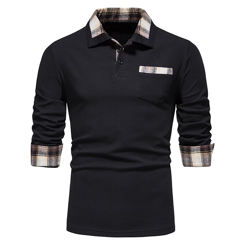 Men's Golf Shirt Lattice Turndown Casual Daily Button-Down