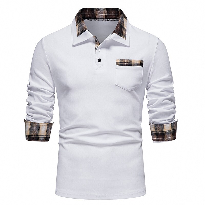 Men's Golf Shirt Lattice Turndown Casual Daily Button-Down