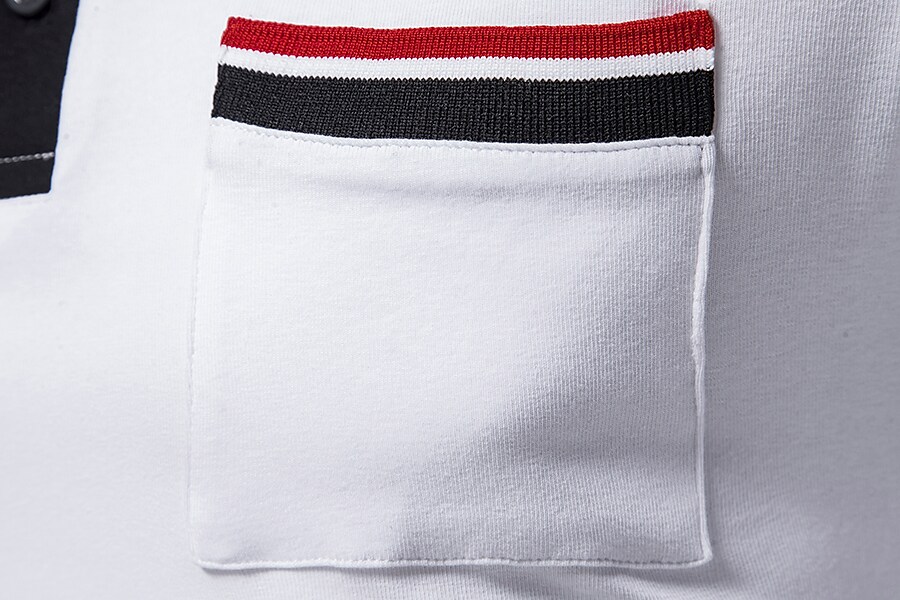 Men's Golf Shirt non-printing Color Block Button Down Collar