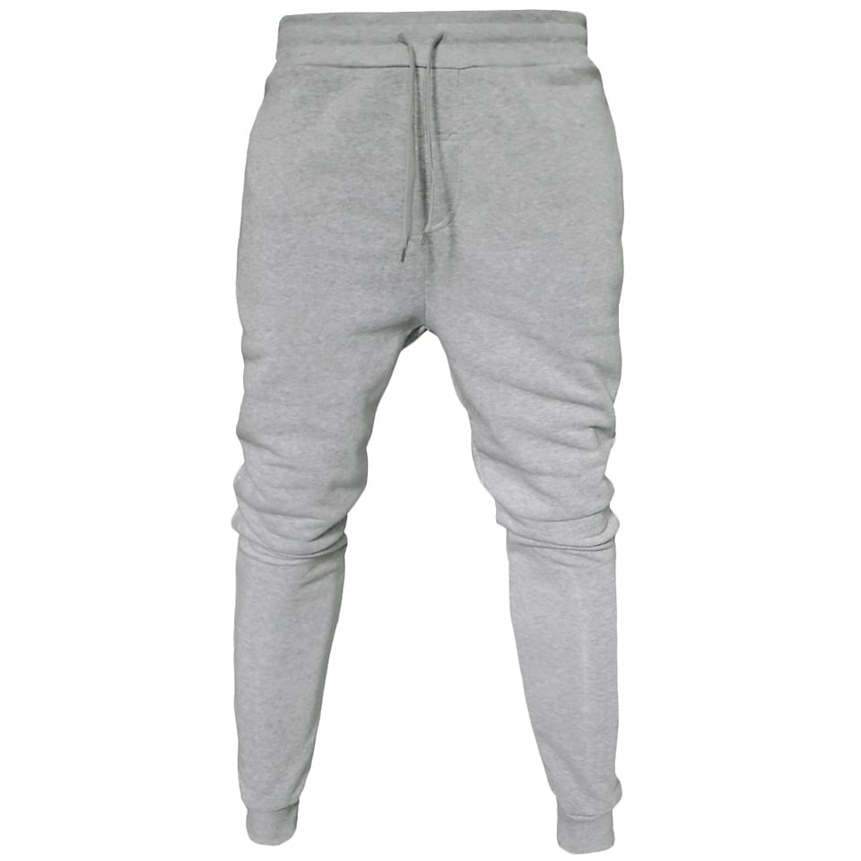 Men's Drawstring Elastic Waist Solid Color Fleece Sweatpants