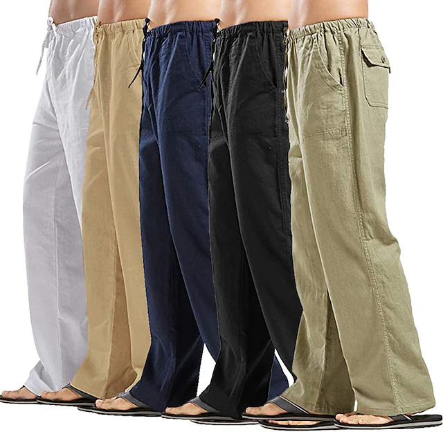 Men's Comfort Breathable Full Length Linen Pants