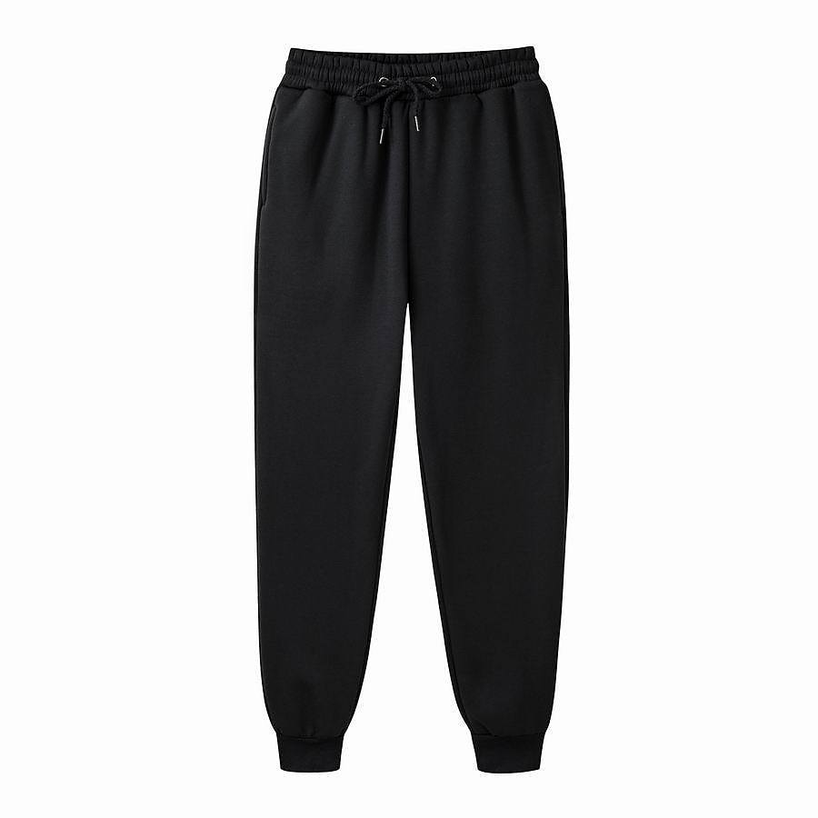 Men's Drawstring Elastic Waist Solid Color Side Pockets Brushed Sweatpants