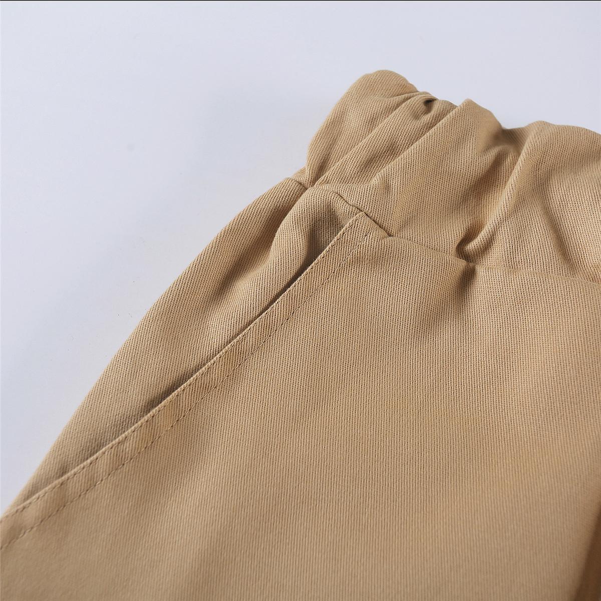Men's Drawstring Waist Patch Pockets Detail Casual Cargo Pants