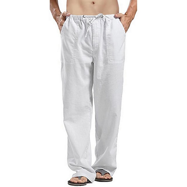 Men's Comfort Breathable Full Length Linen Pants