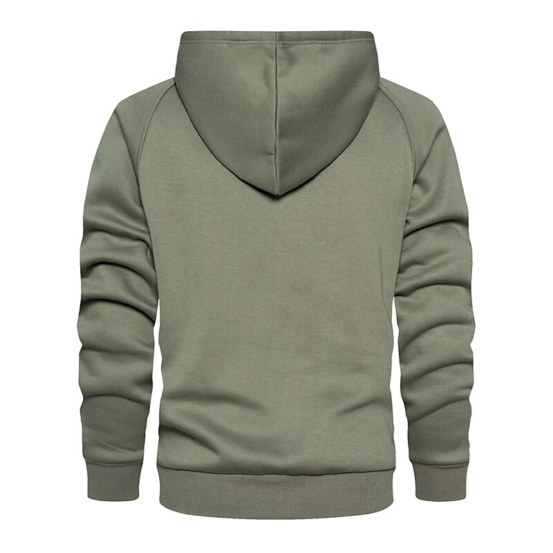 Men's Solid Color Raglan Sleeves Fleece Hoodies Sweatshirts