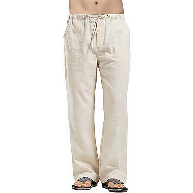 Men's Comfort Breathable Full Length Linen Pants