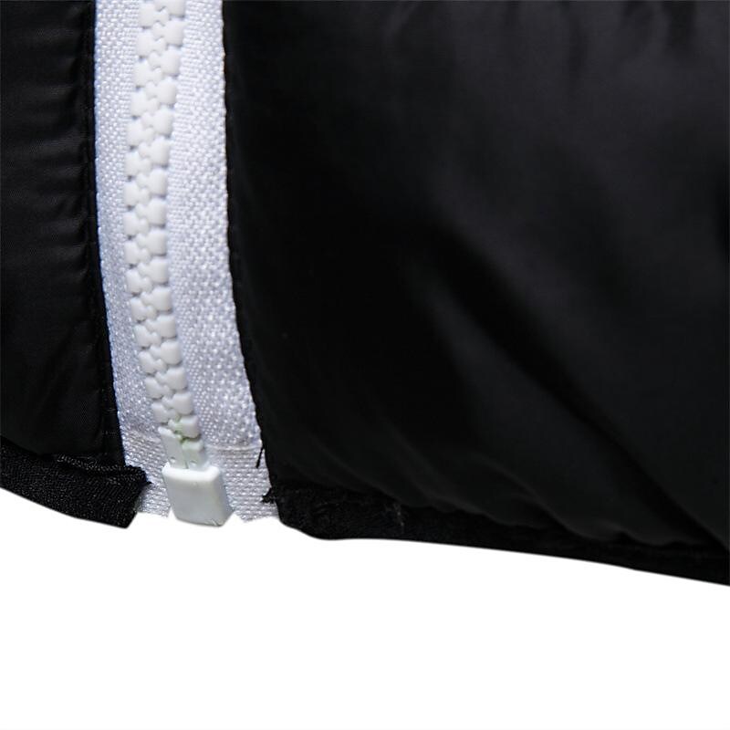 Men's Hooded Solid Color Contrasting Zip And Lining Padded Jacket