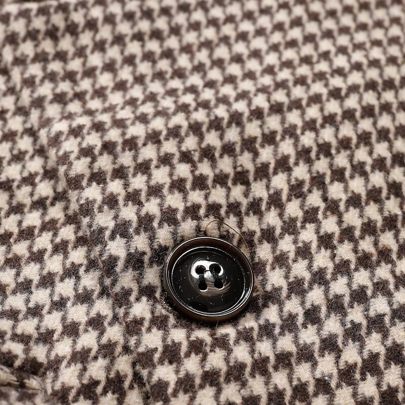 Men's Mid-Length Double-breasted Houndstooth Coat