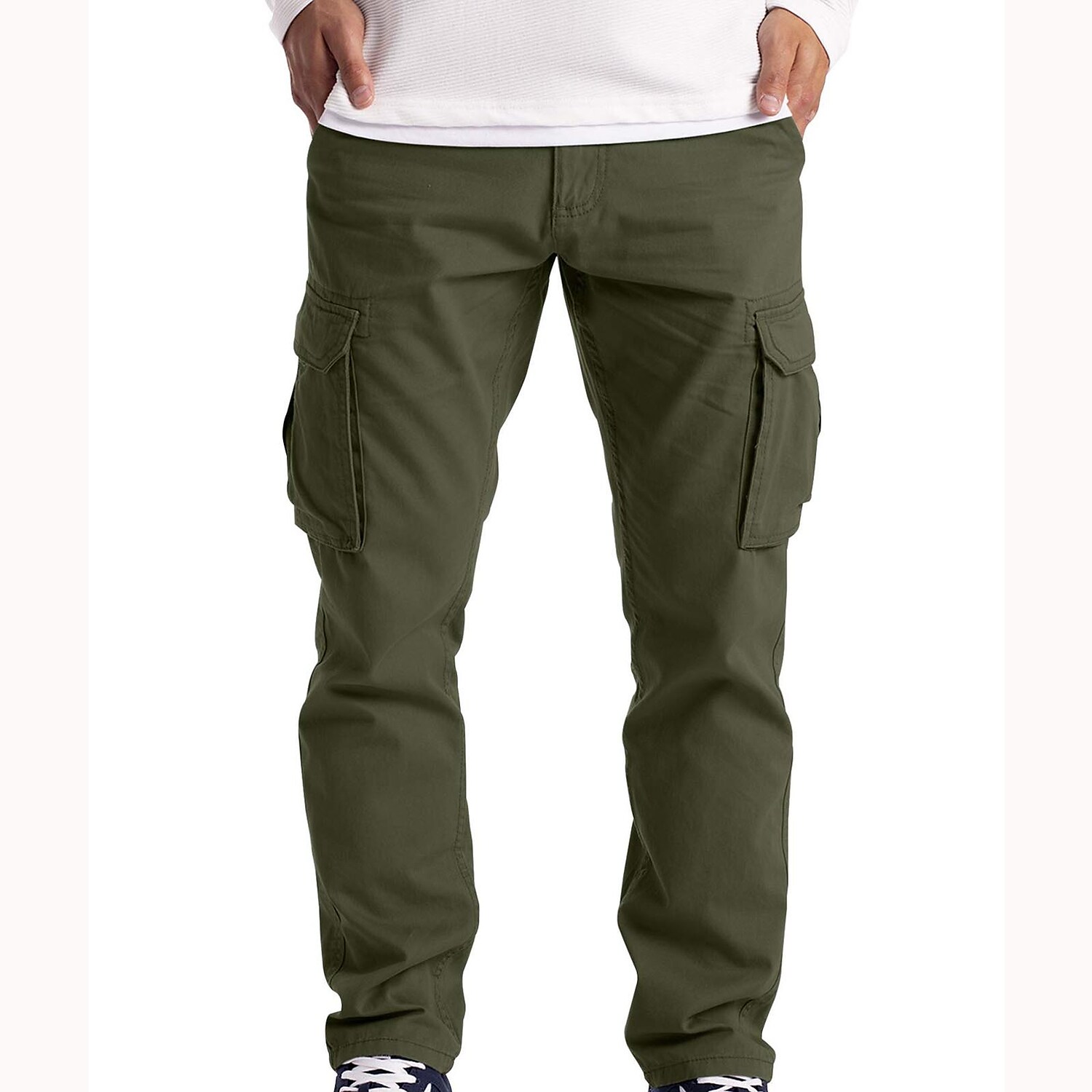 Men's Outdoor Solid Color Multi Pocket Cargo Pants