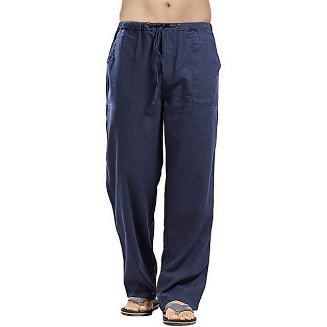 Men's Comfort Breathable Full Length Linen Pants