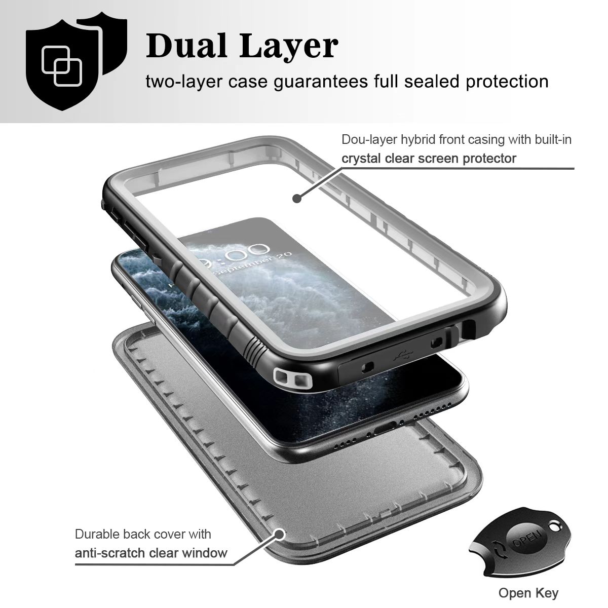 fully sealed protection iPhone 11 case waterproof