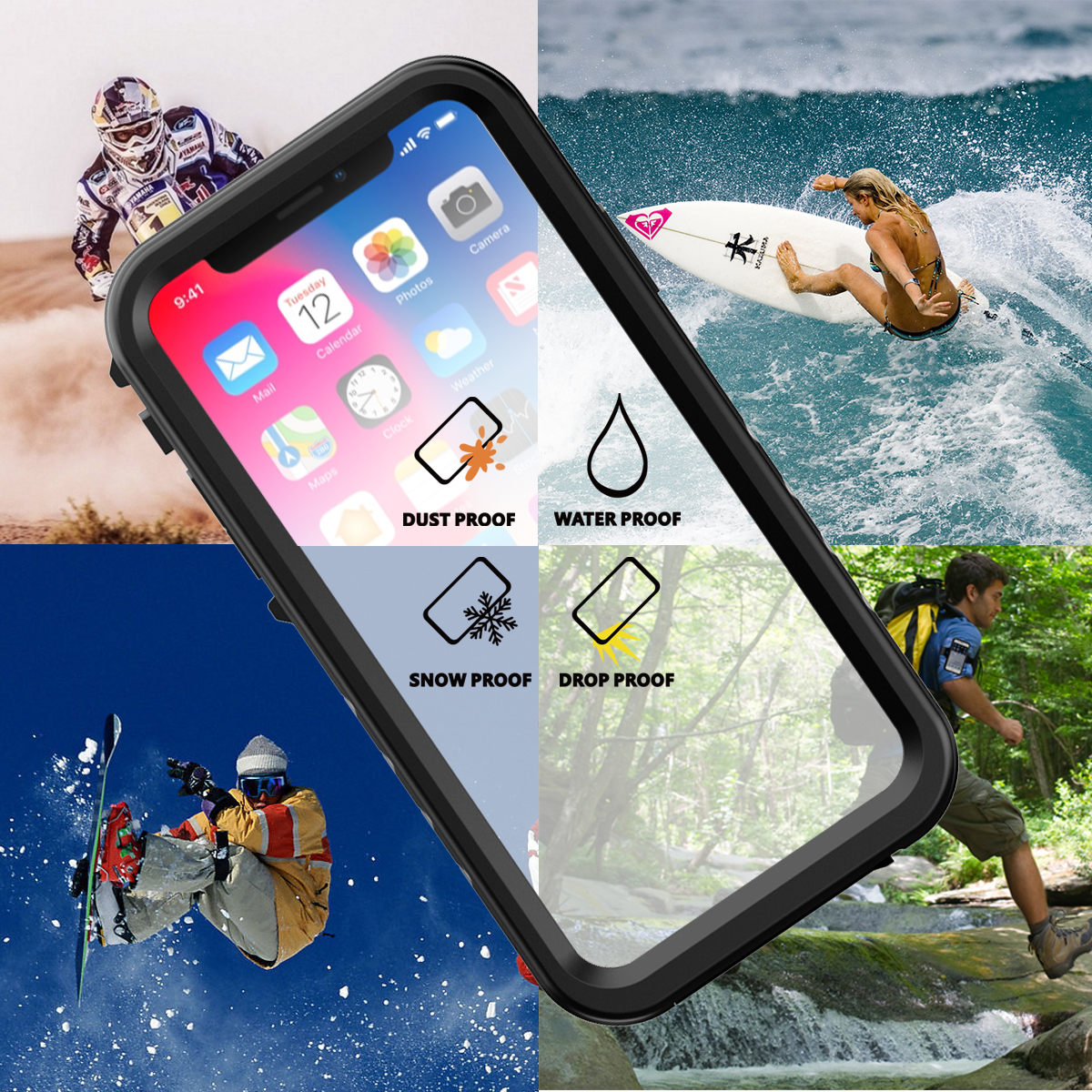 Waterproof Phone Case for iPhone X