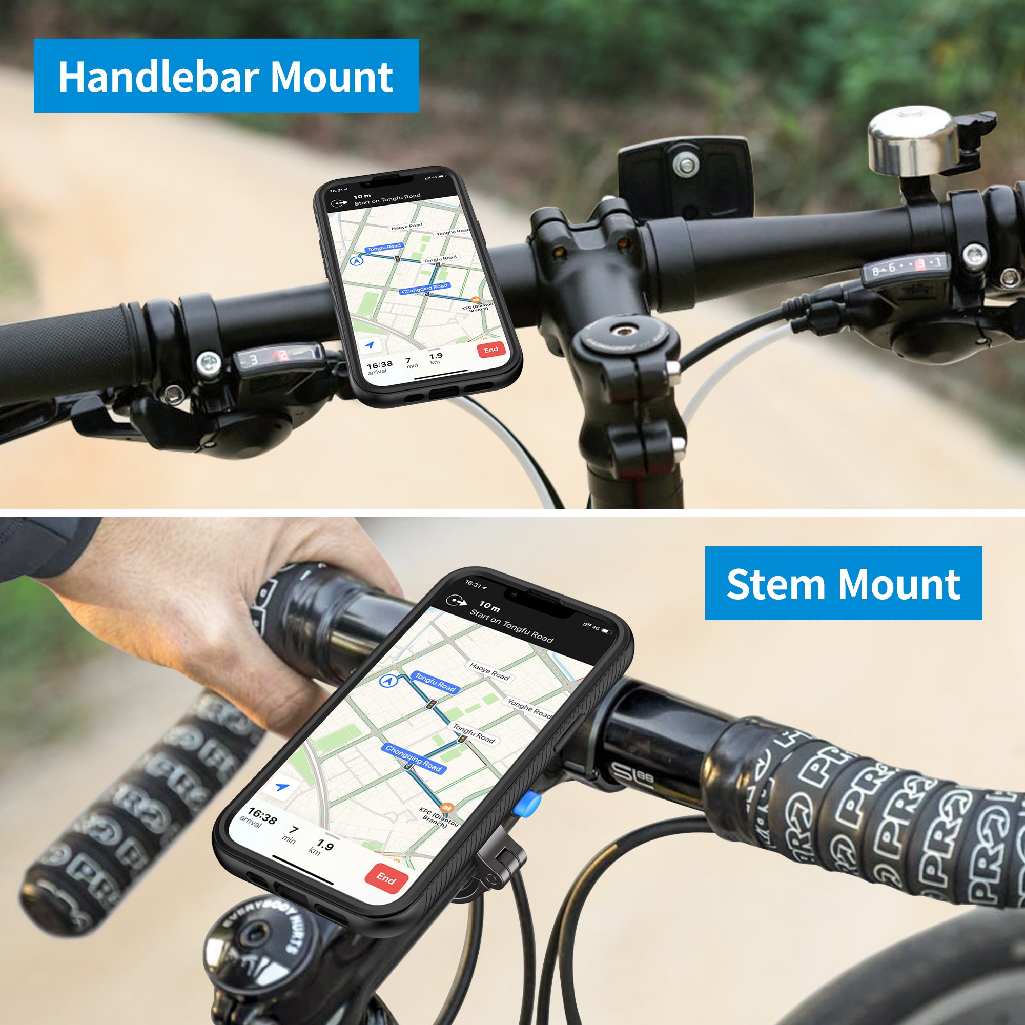SPORTLINK Soporte Movil Bicicleta Moto para iPhone 13 Pro - Antivibracion  Suporte Telefono Manillar MTB/Btt/Scooter/Patinete/Bici