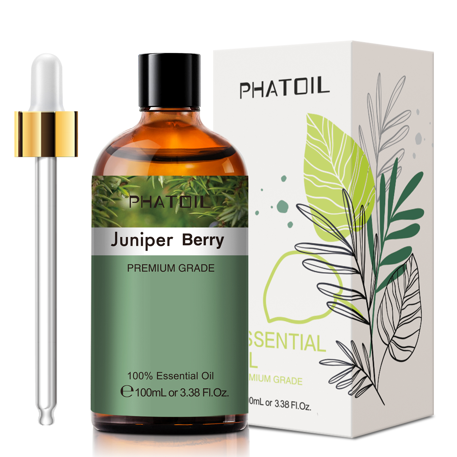 Phatoil 100ml Juniper Essential Oil Pure Natural with Beautiful Gift Box