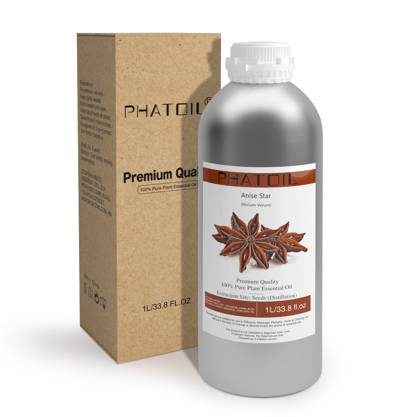 Phatoil 1L Anise Star  Essential Oil With Aluminium Bottle