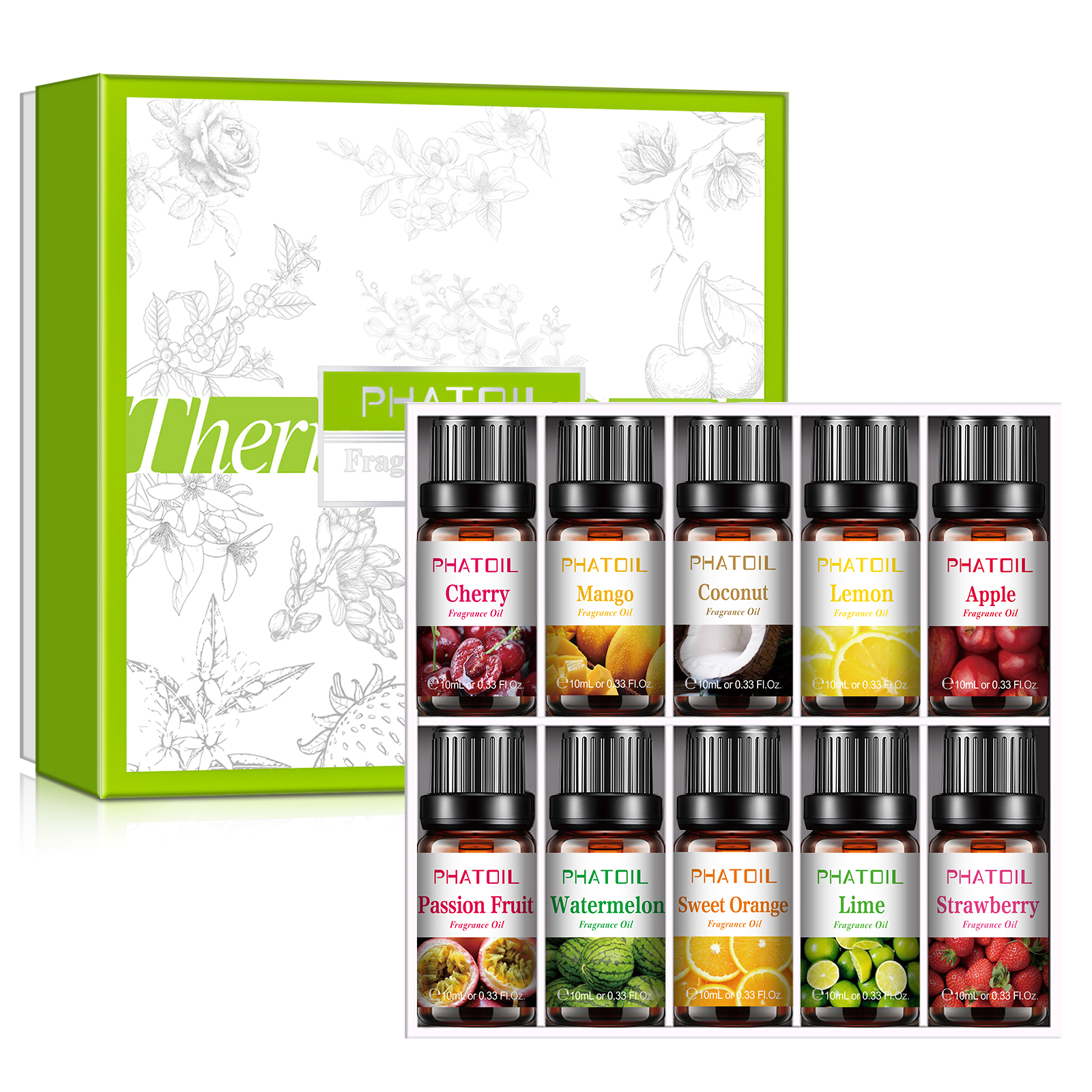 10ml*10pcs Home Fruit Oils kit for candles soaps diffuser
