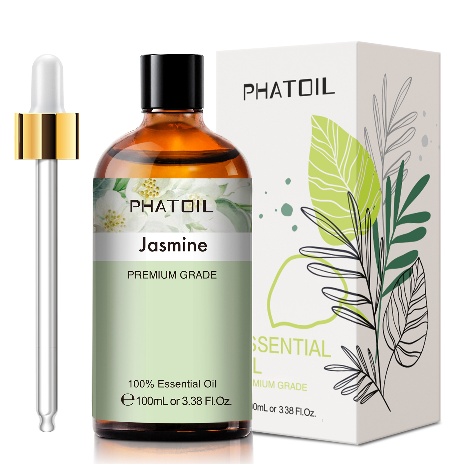Phatoil 100ml Jasmine Essential Oil Pure Natural with Beautiful Gift Box