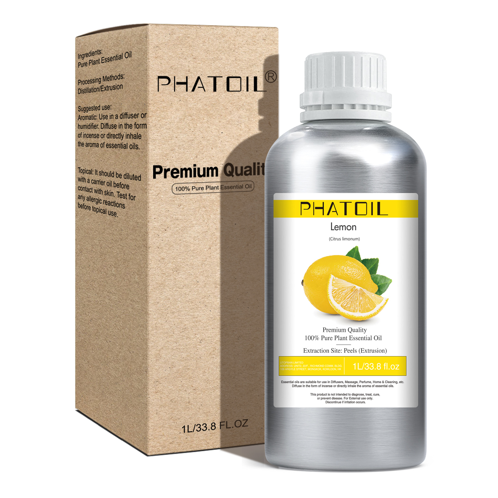 Phatoil 1L Lemon Essential Oil With Aluminium Bottle