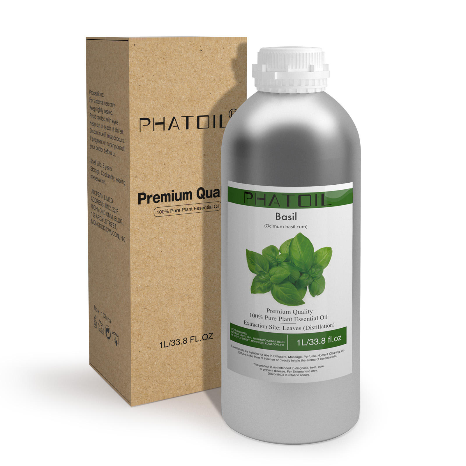 Phatoil 1L Basil Essential Oil With Aluminium Bottle