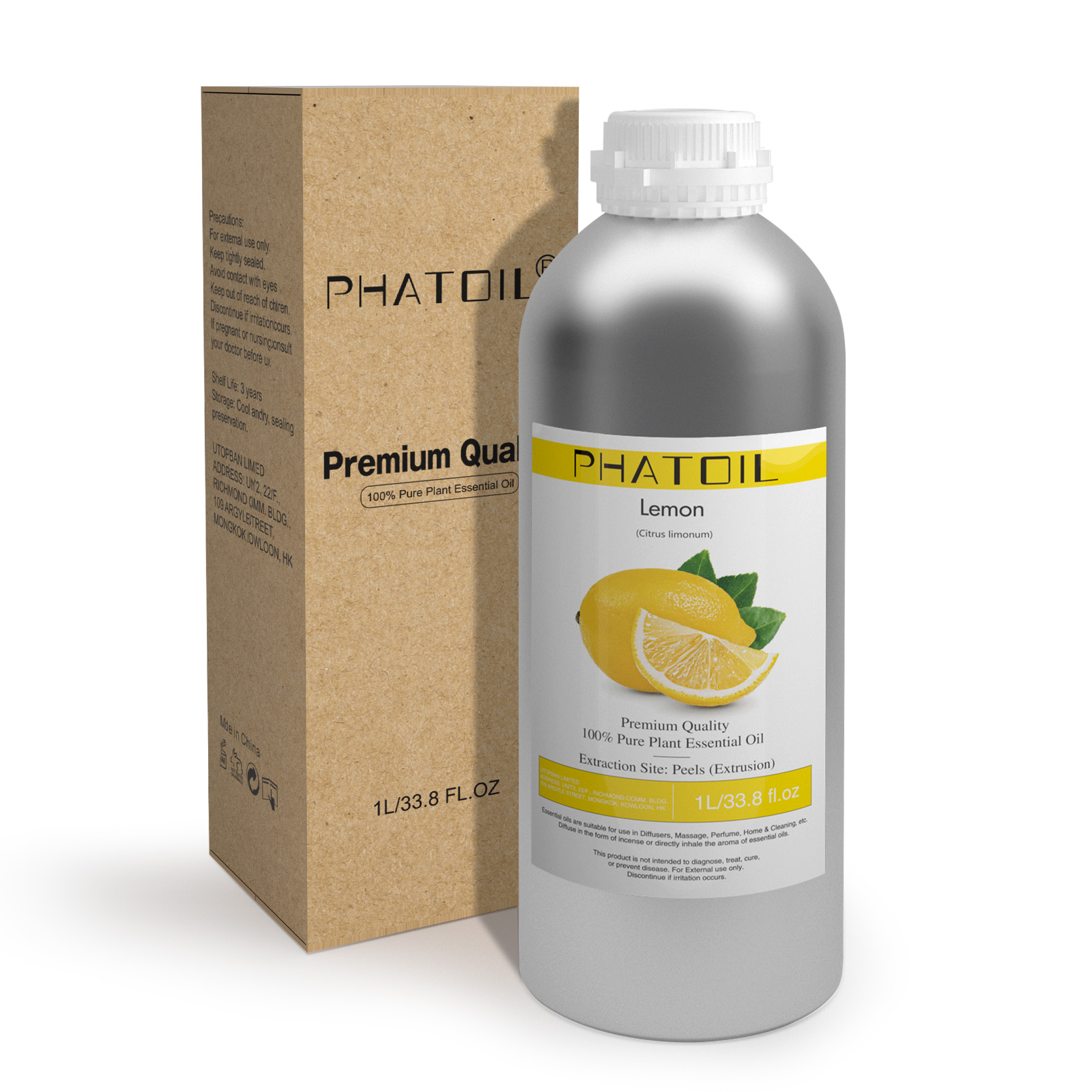 Phatoil 1L Lemon Essential Oil With Aluminium Bottle