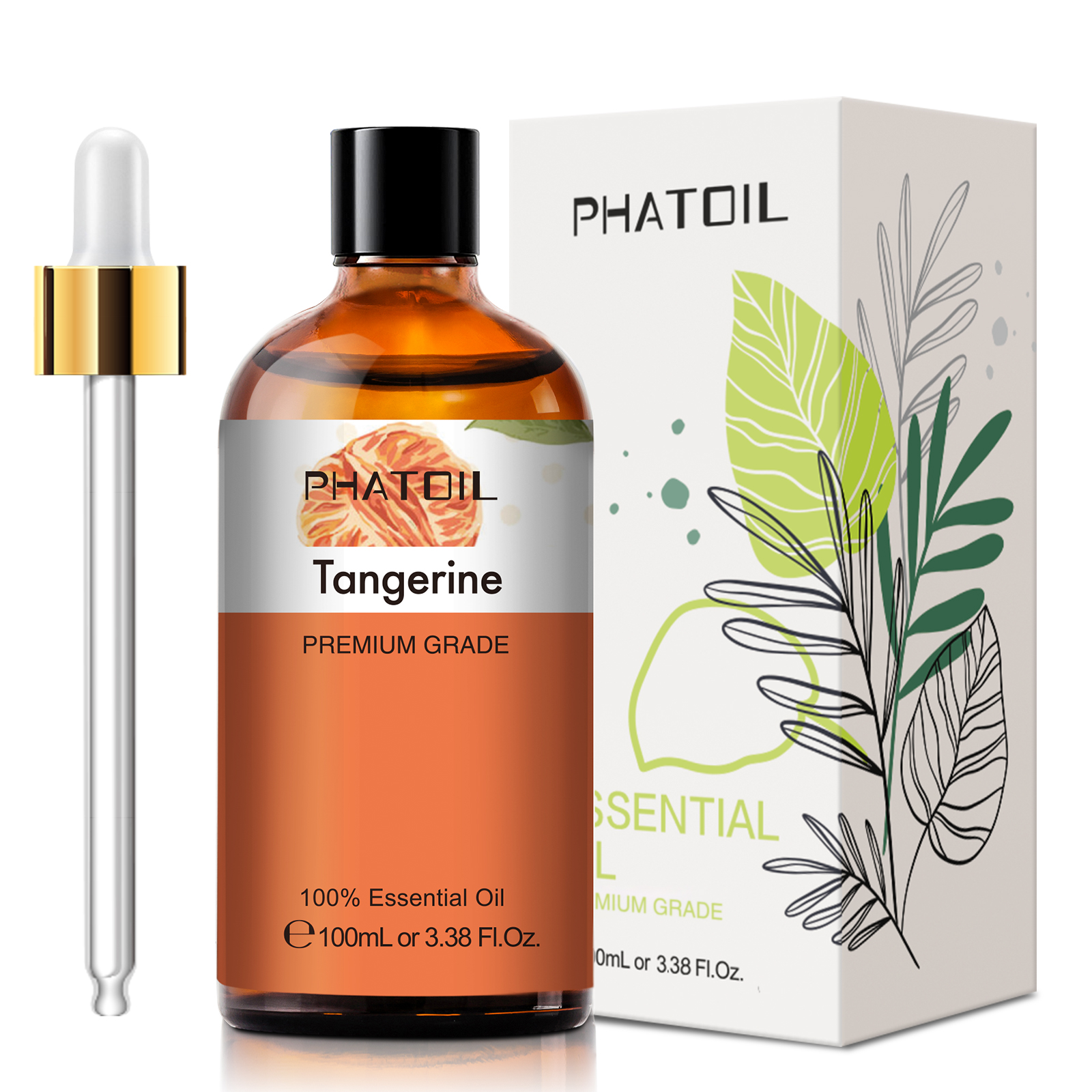 Phatoil 100ml Tangerine Essential Oil Pure Natural with Beautiful Gift Box