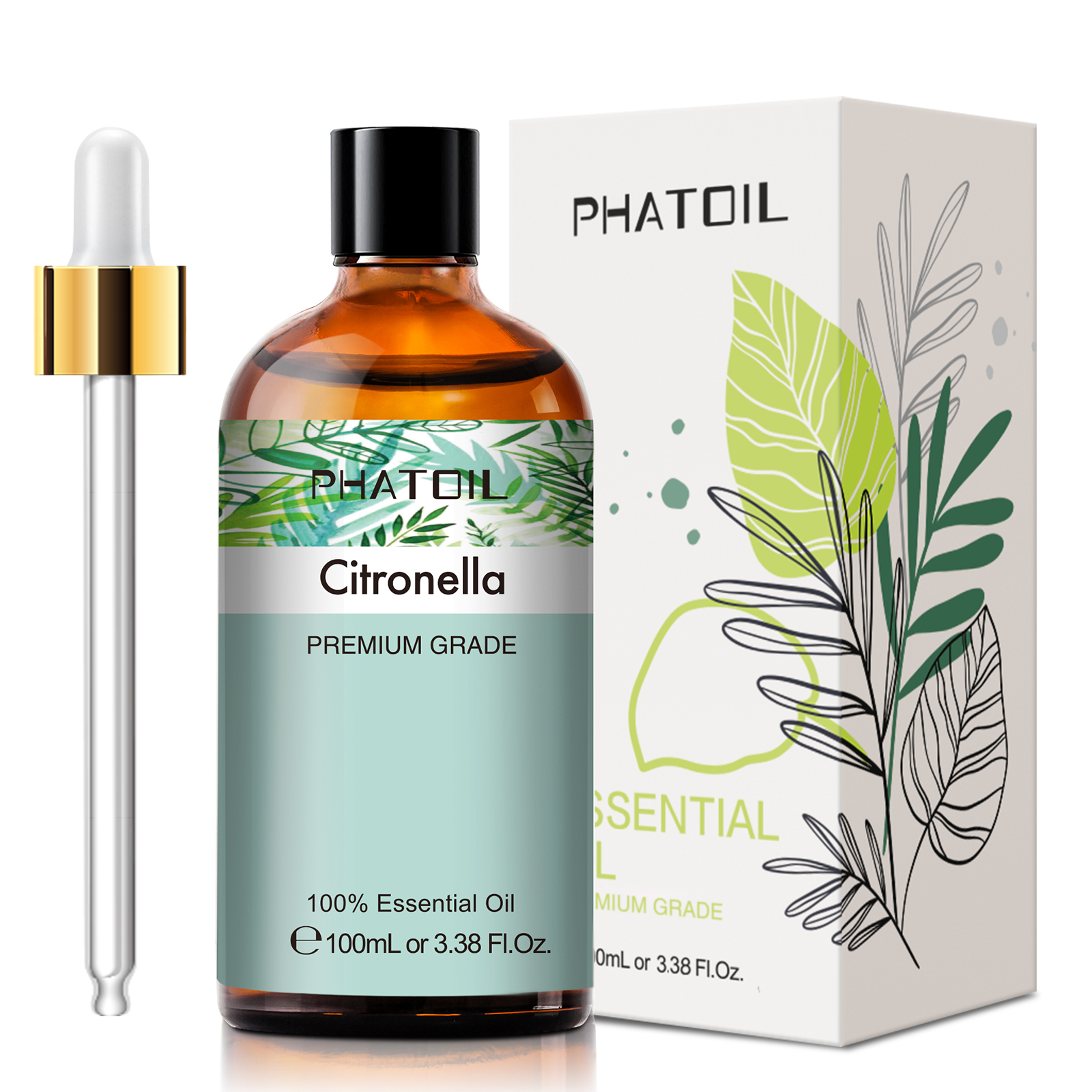 Phatoil 100ml Citronella Essential Oil Pure Natural with Beautiful Gift Box