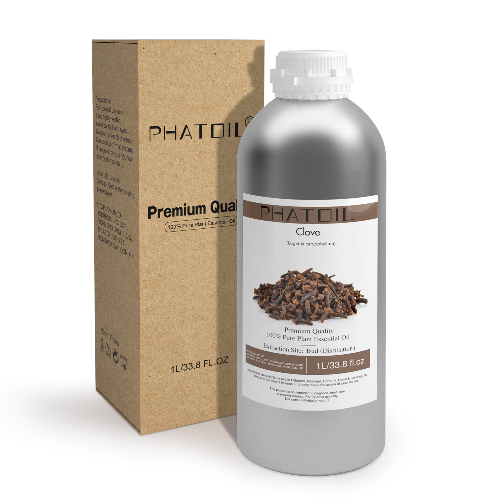Phatoil 1L Clove Bud Essential Oil With Aluminium Bottle