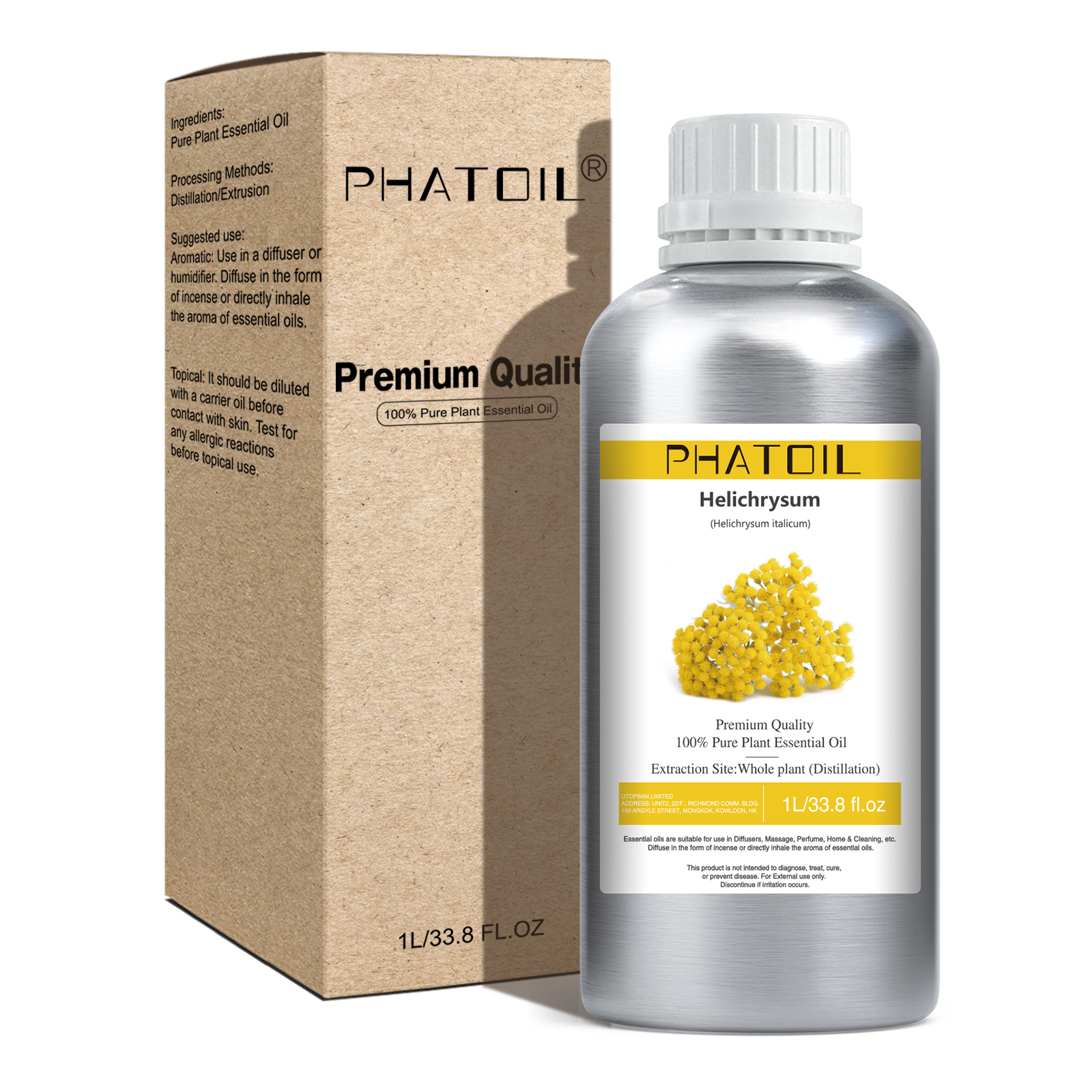 Phatoil 1L Helichrysum Essential Oil With Aluminium Bottle