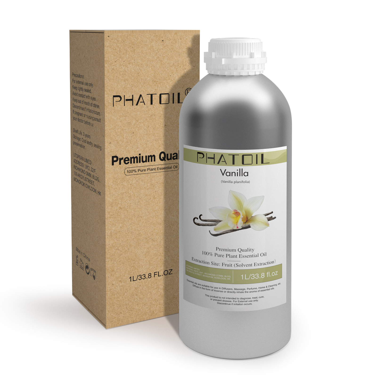 Phatoil 1L Vanilla Essential Oil With Aluminium Bottle