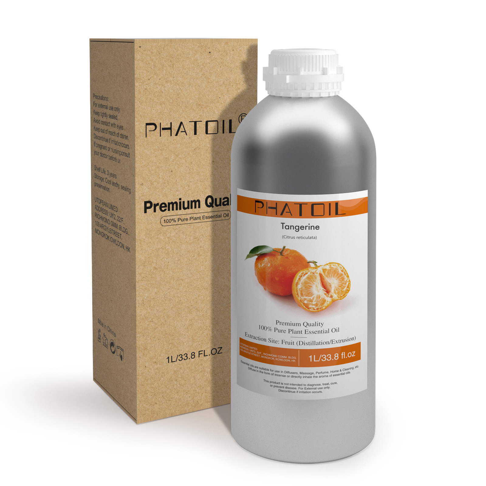 Phatoil 1L Tangerine Essential Oil With Aluminium Bottle