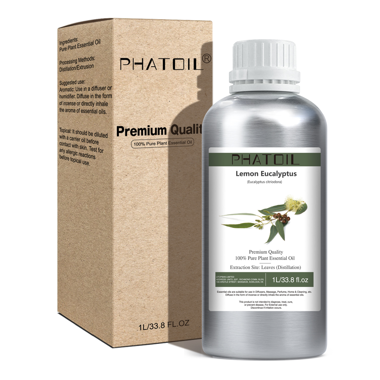 Phatoil 1L  Lemon Eucalyptus Essential Oil With Aluminium Bottle