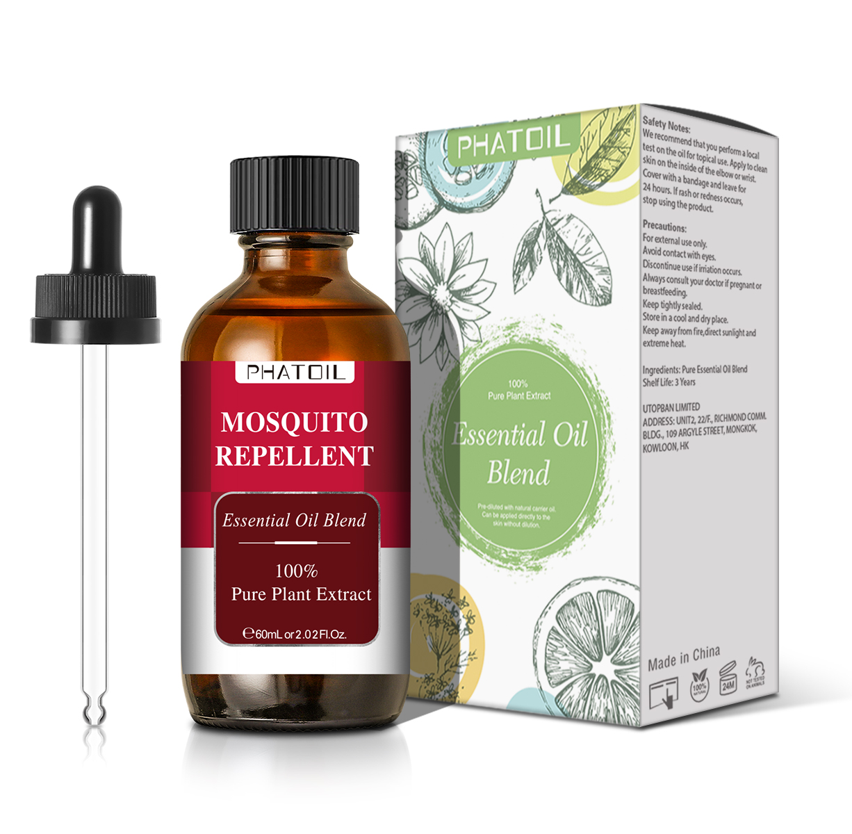60ML Mosquito Repellent Essential Oil Blend