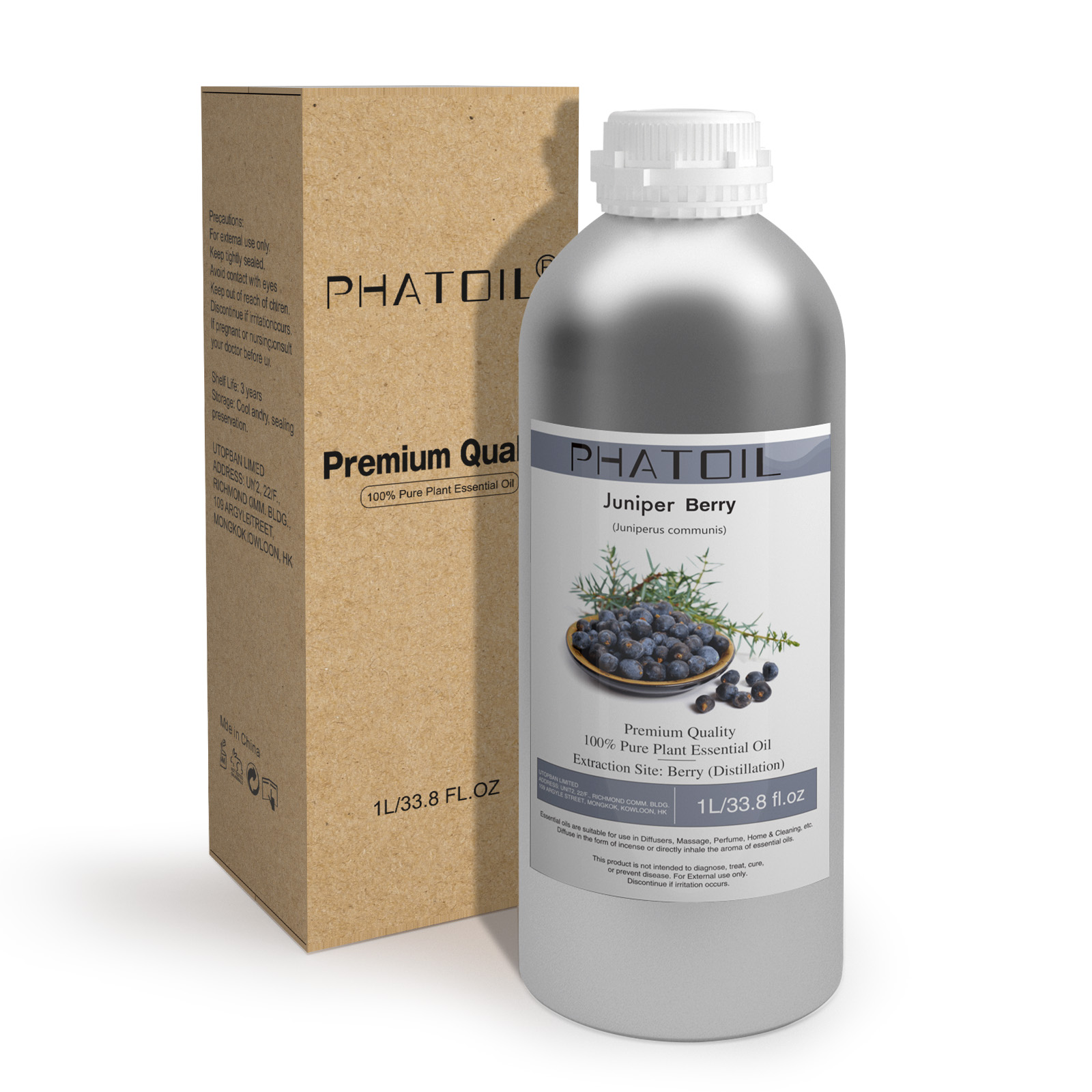 Phatoil 1L Juniper Berry Essential Oil With Aluminium Bottle