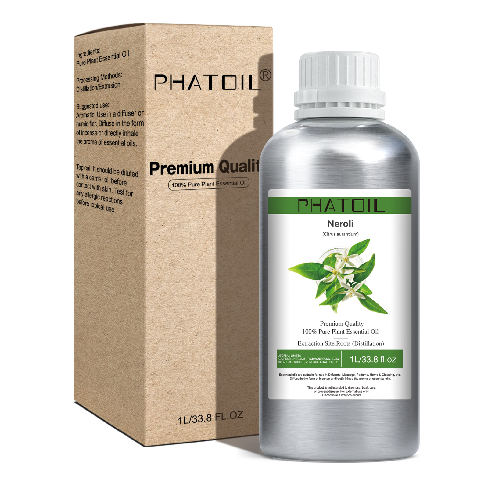 Phatoil 1L Neroli Essential Oil With Aluminium Bottle