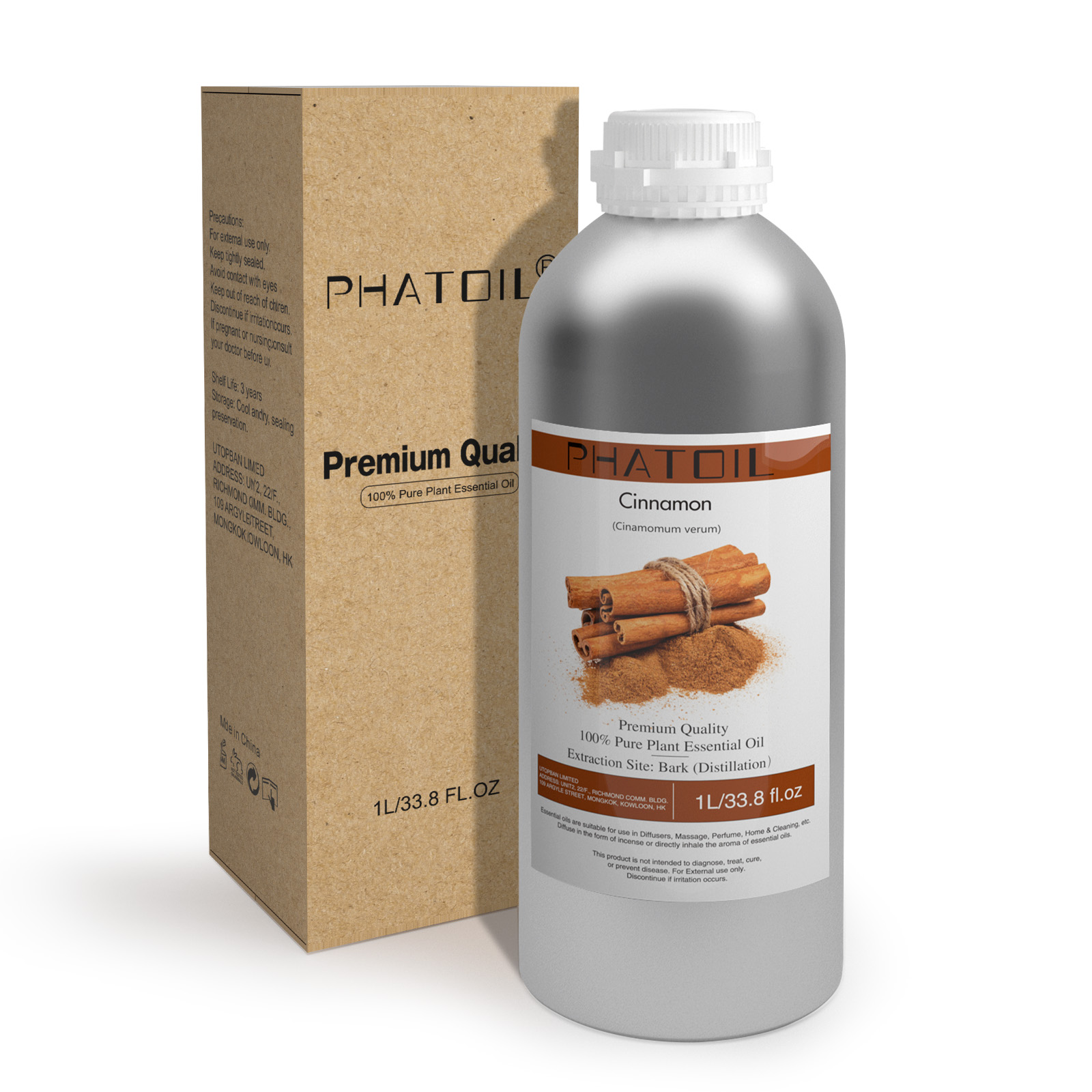 Phatoil 1L Cinnamon Essential Oil With Aluminium Bottle