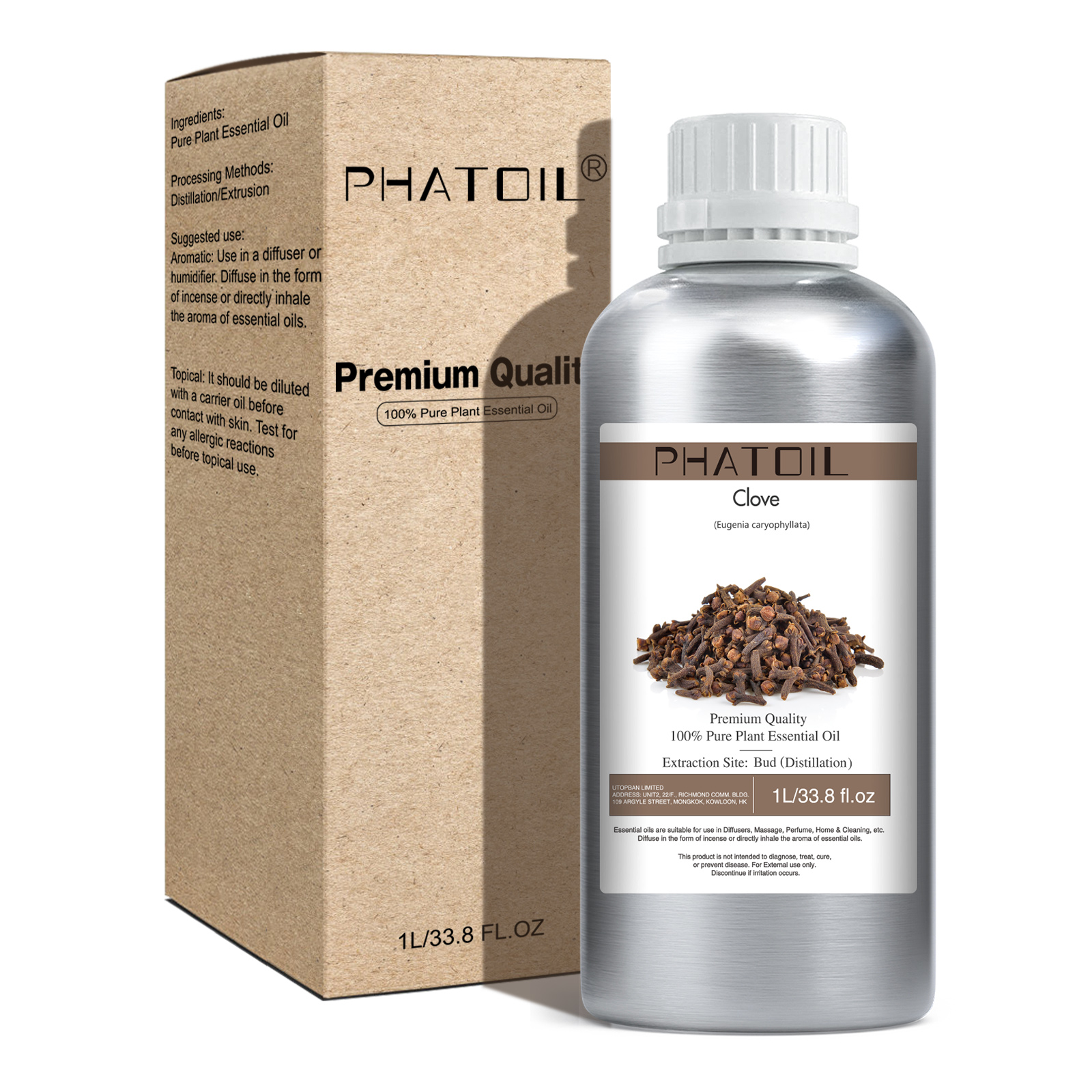 Phatoil 1L Clove Bud Essential Oil With Aluminium Bottle