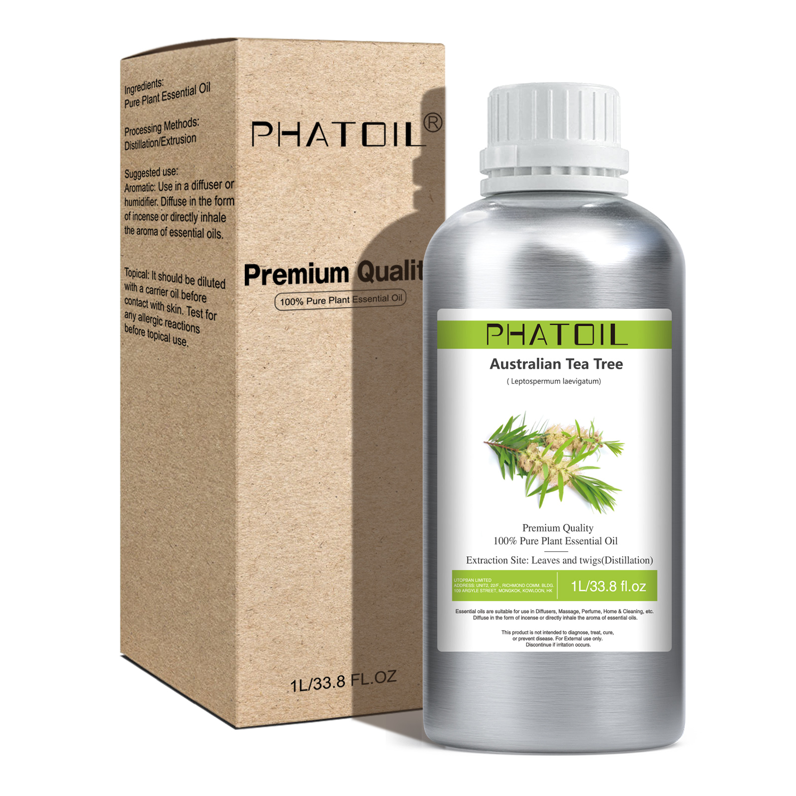 Phatoil 1L Australian Tea Tree Essential Oil With Aluminium Bottle