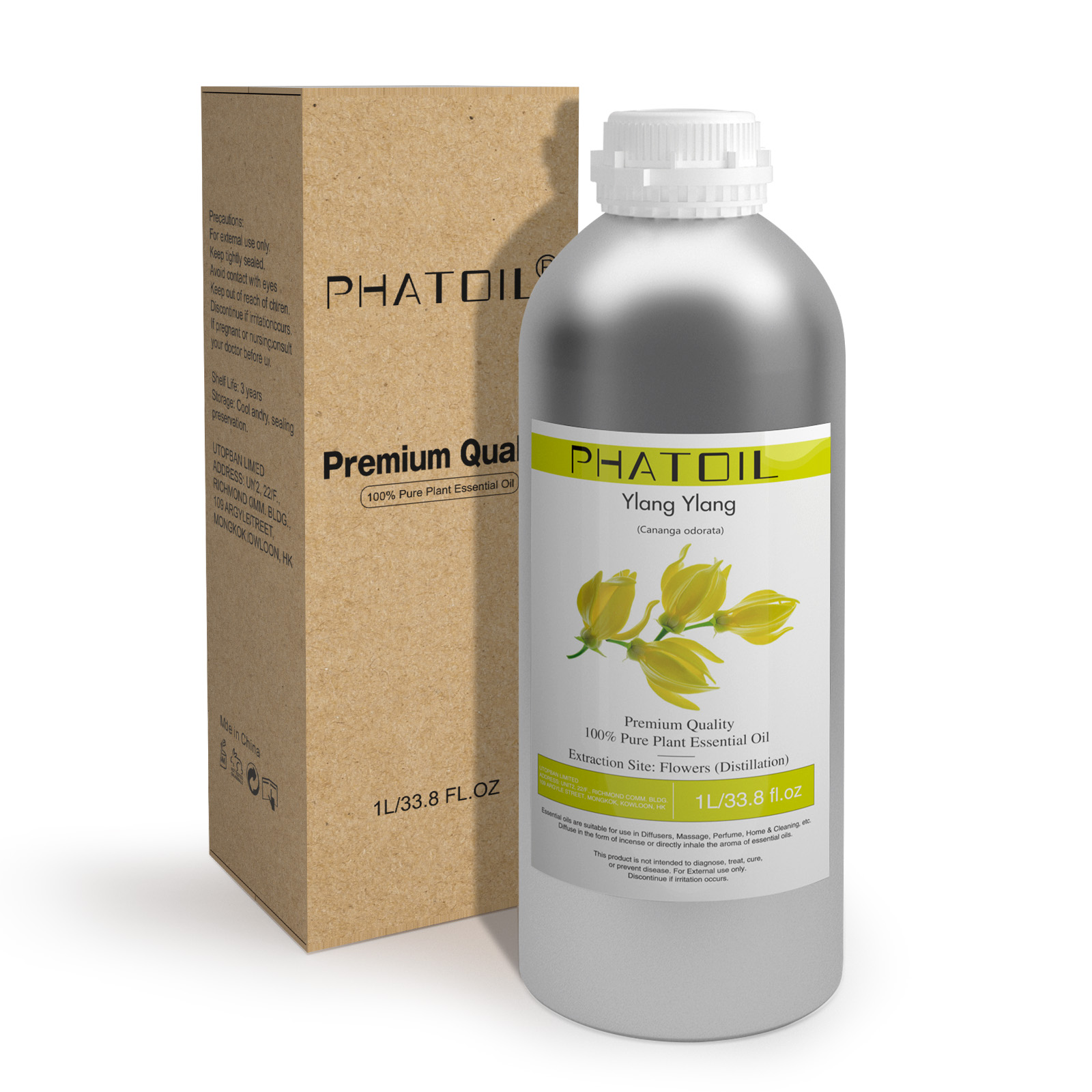 Phatoil 1LYlang Ylang Essential Oil With Aluminium Bottle