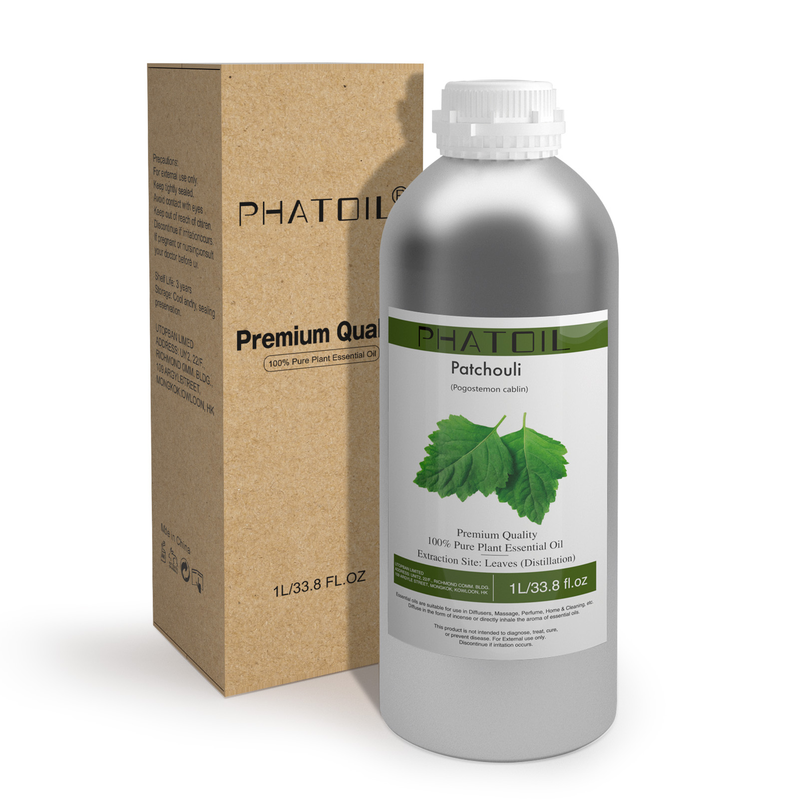 Phatoil 1L Patchouli Essential Oil With Aluminium Bottle