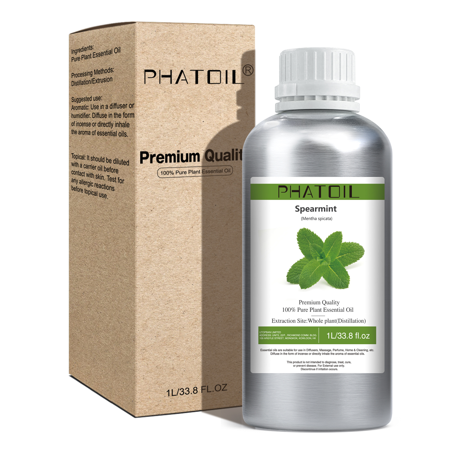 Phatoil 1L Spearmint Essential Oil With Aluminium Bottle