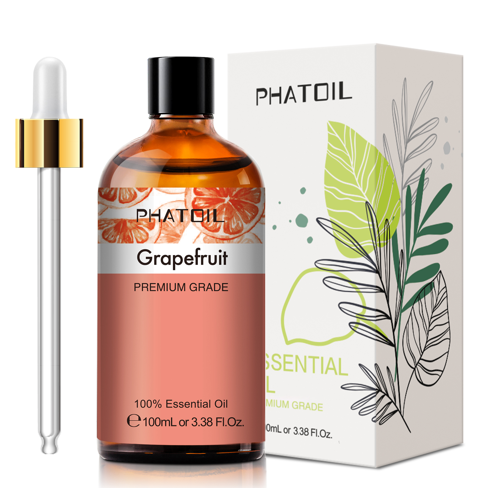 Phatoil 100ml Grapefruit Essential Oil Pure Natural with Beautiful Gift Box
