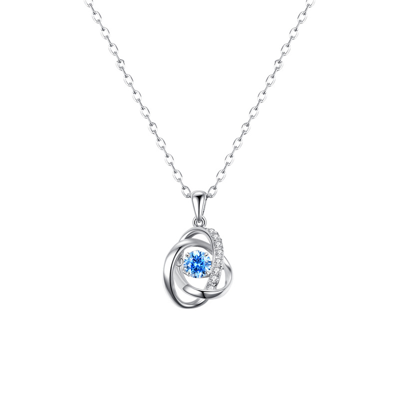 Heartbeat Series Ocean Heart S925 Sterling Silver Necklace-BilngRunway