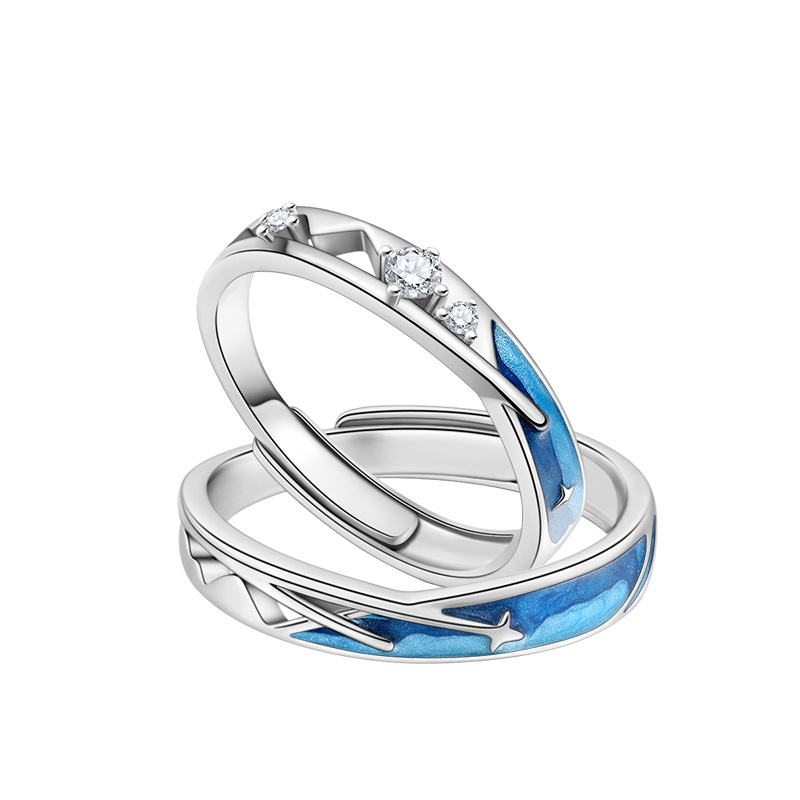 Mountains & Rivers S925 Sterling Silver Couple Ring-BlingRunway
